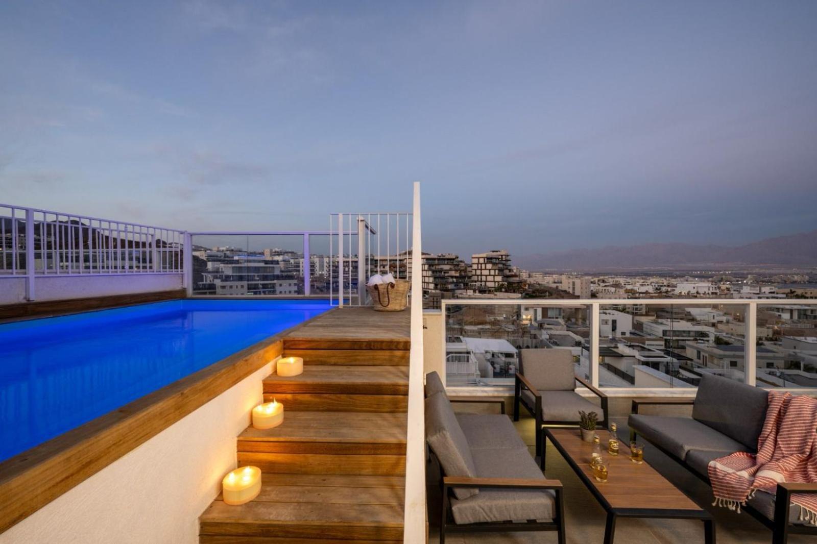 Mountain And Sea View - Penthouse With Private Pool Daire Eilat Dış mekan fotoğraf