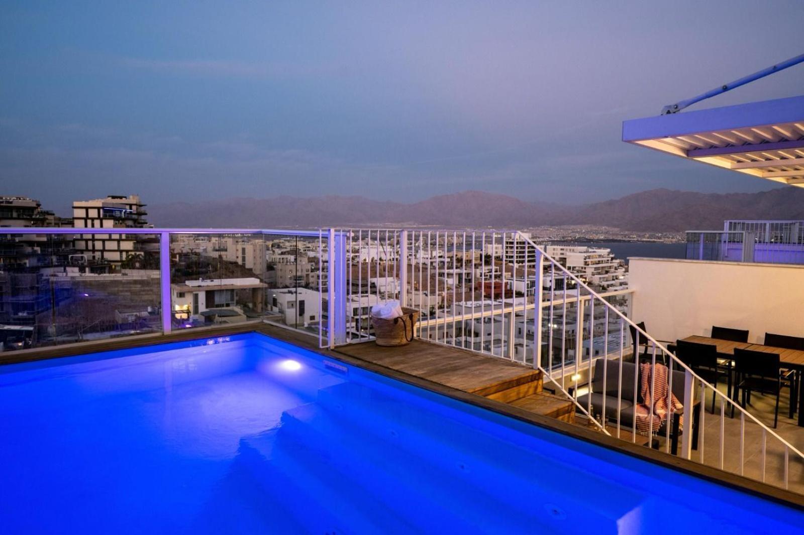 Mountain And Sea View - Penthouse With Private Pool Daire Eilat Dış mekan fotoğraf
